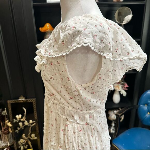 Just Me Tiered Midi Dress with Frill Neckline – Size M – Like New - Picture 9 of 15